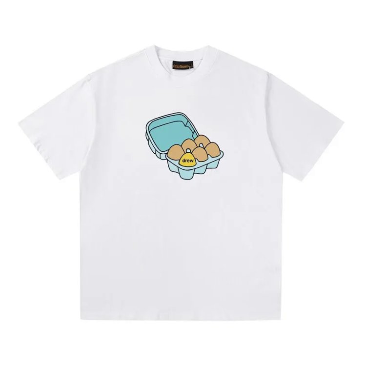 Streetwear Drew Smiley Face Crewneck Cotton T-Shirt