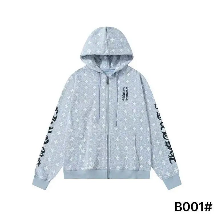 Chrome Hearts Cotton Terry Embroidered Hooded Jacket