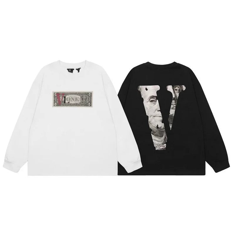 High Quality VLONE Big V Crewneck Long Sleeve T-Shirt
