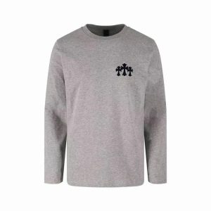 Chrome Hearts Three-Flower Sanskrit Flocked Long Sleeve