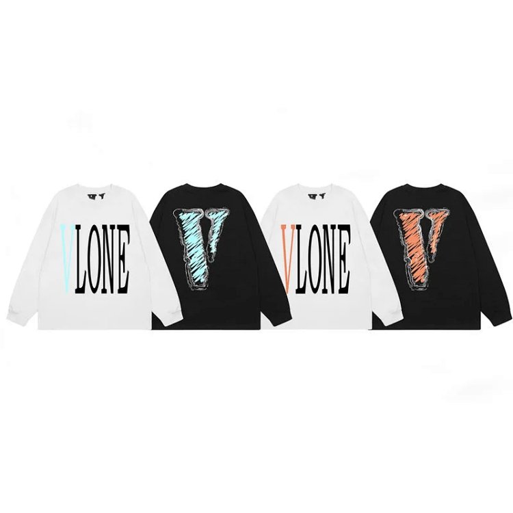 VLONE Fast Big V Cotton Long Sleeve T-Shirt