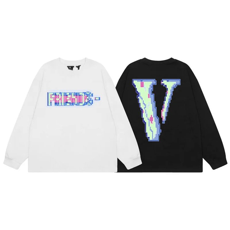 New High Quality VLONE Big V Crewneck Long Sleeve T-Shirt