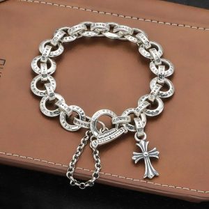 Chrome Hearts Vintage Distressed Cross Circle Beaded Bracelet