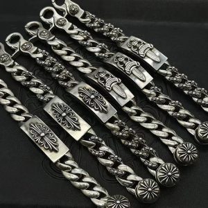 Chrome Hearts Vintage Cross Flower Chain Sword Bracelet