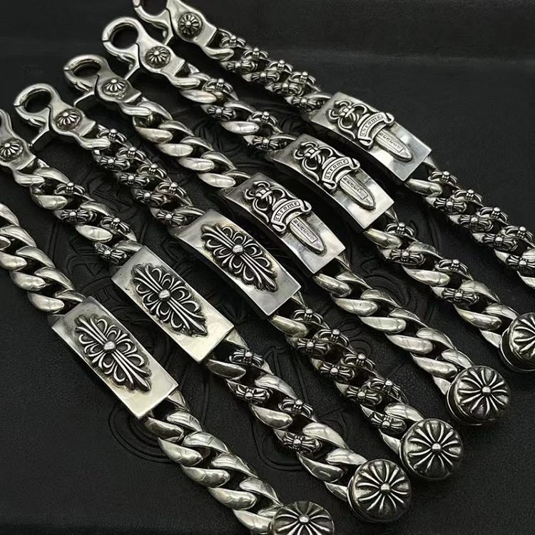 Chrome Hearts Vintage Cross Flower Chain Sword Bracelet