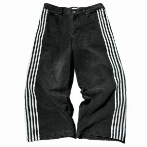 American Harajuku Street Striped Straight Jeans