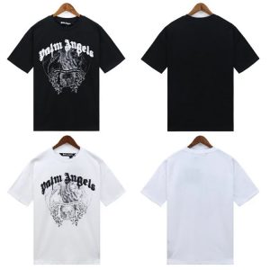 Palm Angels Letter & Rose Skull T-Shirt