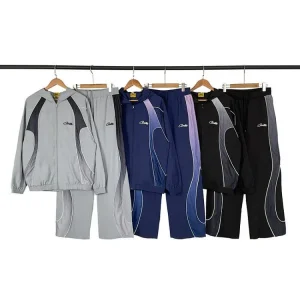 CORTEIZ Letter Reflective Striped Sports Casual Set