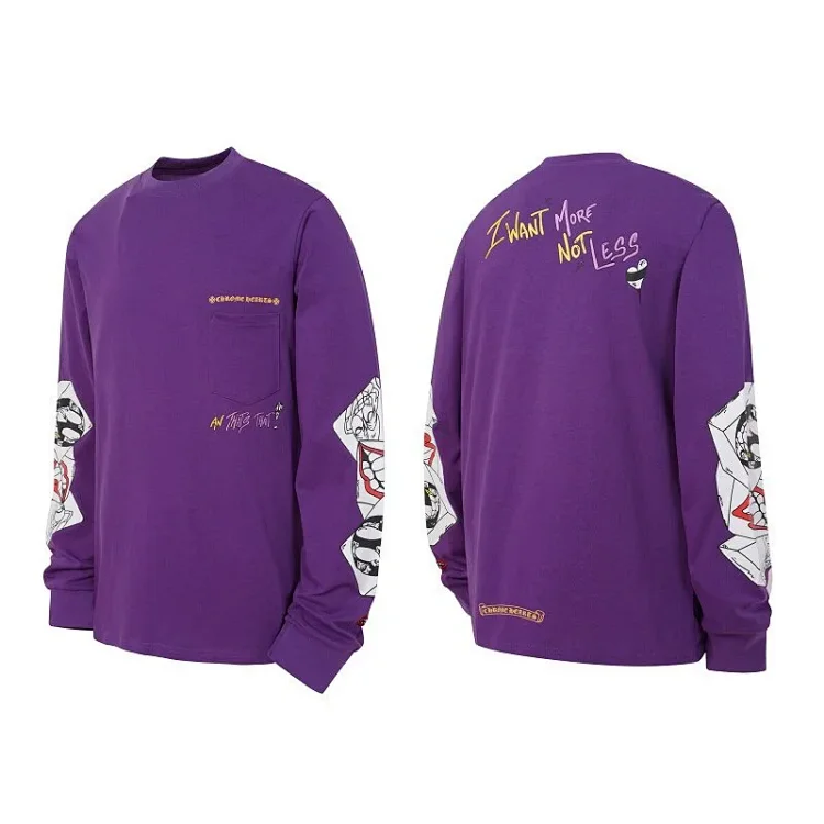 Chrome Hearts Purple Graffiti Pocket Long Sleeve T-Shirt