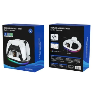 New PS5 Dual Controller Charging Dock with Stand Level Display