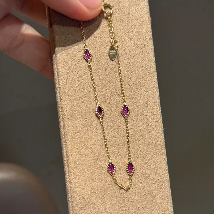 Japanese Jewelry Purple Spinel Rhombus Dream Bracelet