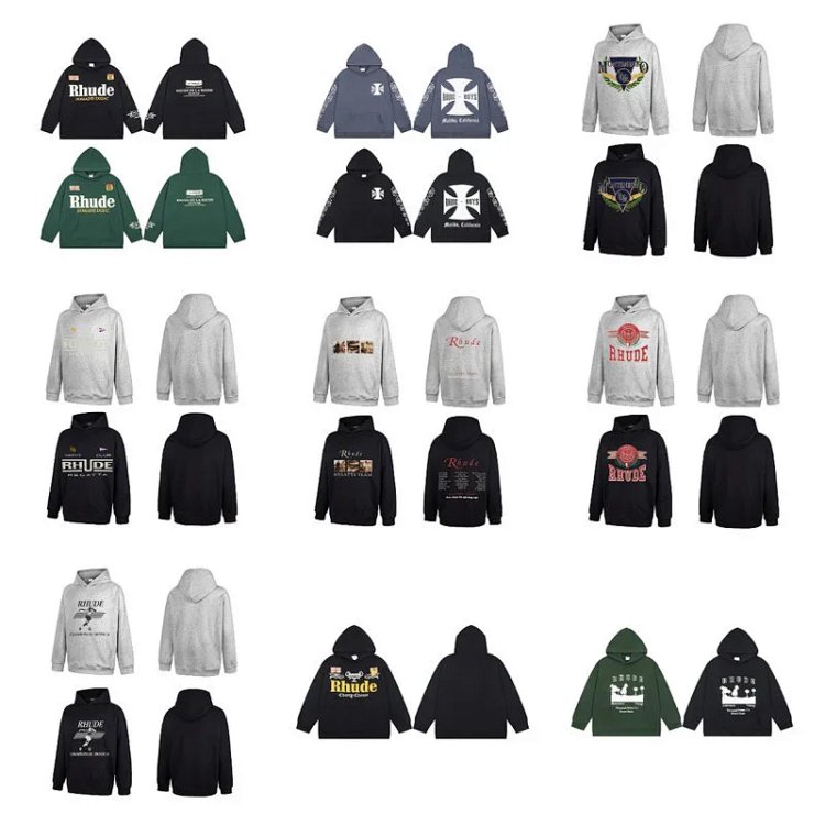 RHUDE Geometric Letter Hoodie