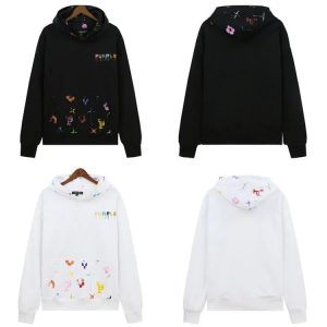 Purple Classic Colorful Letter Print Hoodie