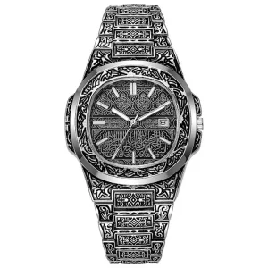 Vintage Carved Pattern Quartz Watch