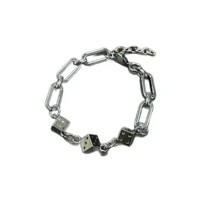 New Metal Heavyweight Dice Patchwork Bracelet