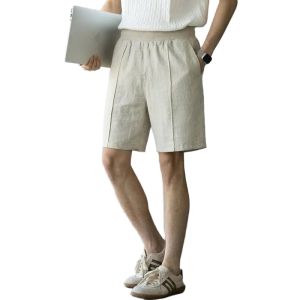 Quality Men’s Wear Linen-Cotton Blend Drawstring 5-Inch Shorts