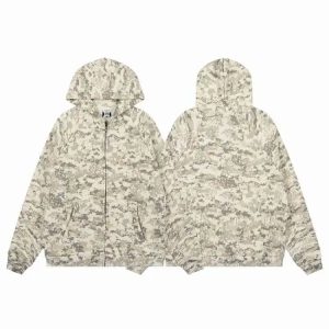 Mertra Casual Camo Zip-Up Hoodie