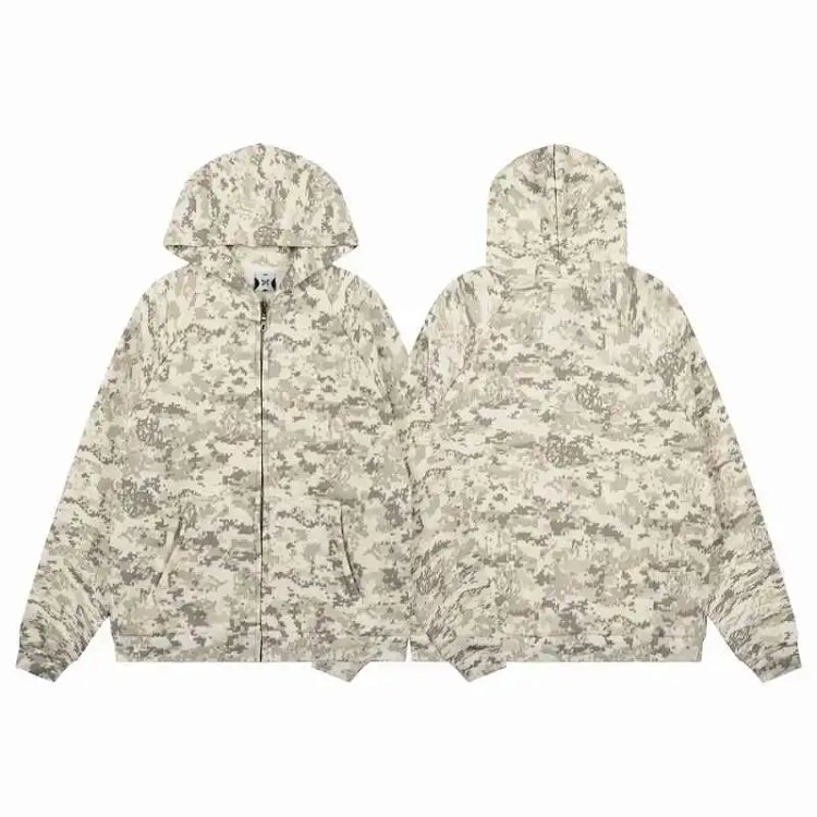 Mertra Casual Camo Zip-Up Hoodie