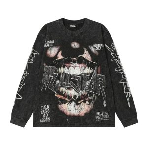 Hell Star Skull Long Sleeve T-Shirt
