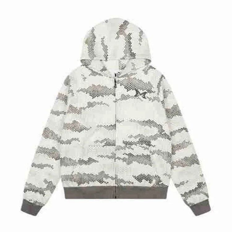 Mertra Casual Camo Zip-Up Hoodie