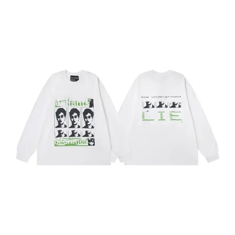 ERD Letter Graphic Washed Long Sleeve T-Shirt