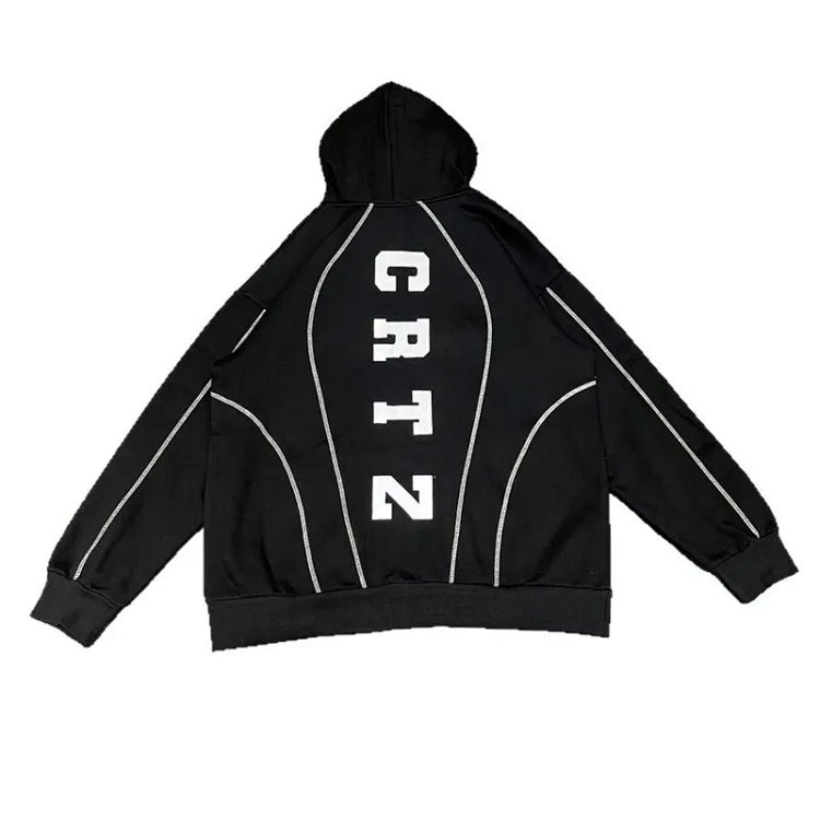 CORTEIZ Reflective Letter Fleece-Lined Hooded Jacket