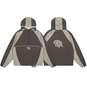 Mertra Letter Graphic Pullover Hooded Jacket