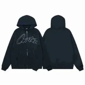 CORTEIZ Casual Letter Zip-Up Hoodie