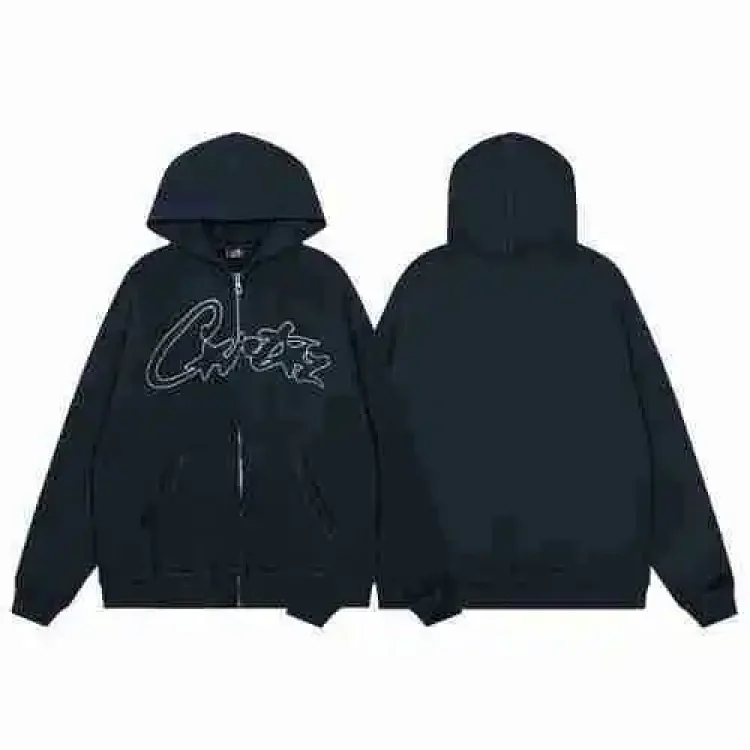 CORTEIZ Casual Letter Zip-Up Hoodie