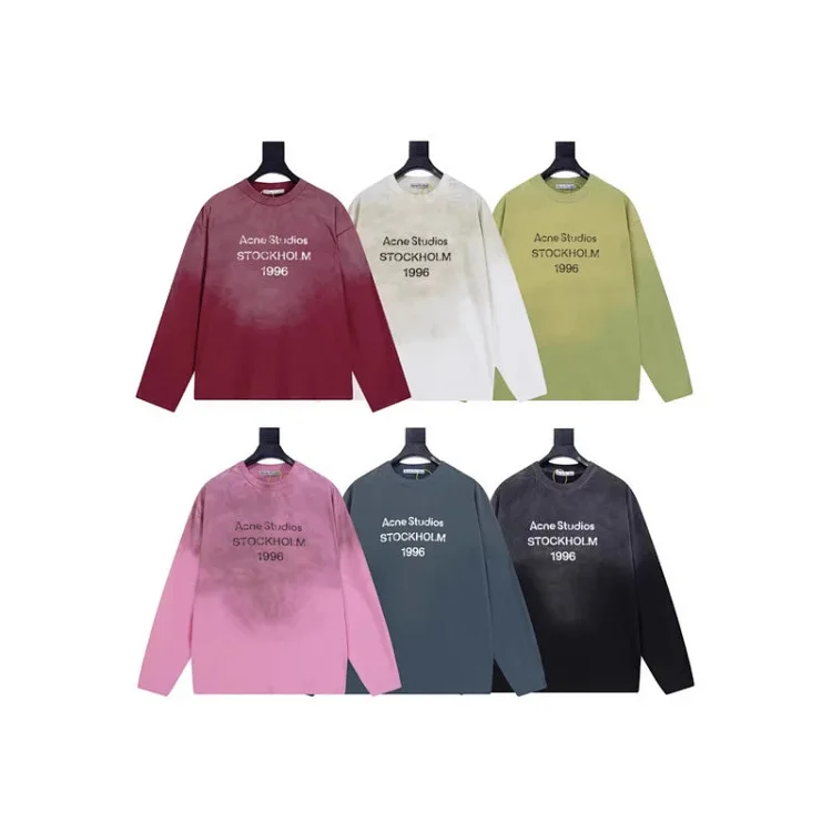 AC 1996 Washed Distressed Letter Long Sleeve Shirt