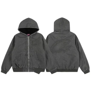 CORTEIZ High Street Casual Letter Graphic Zip-Up Hooded Jacket