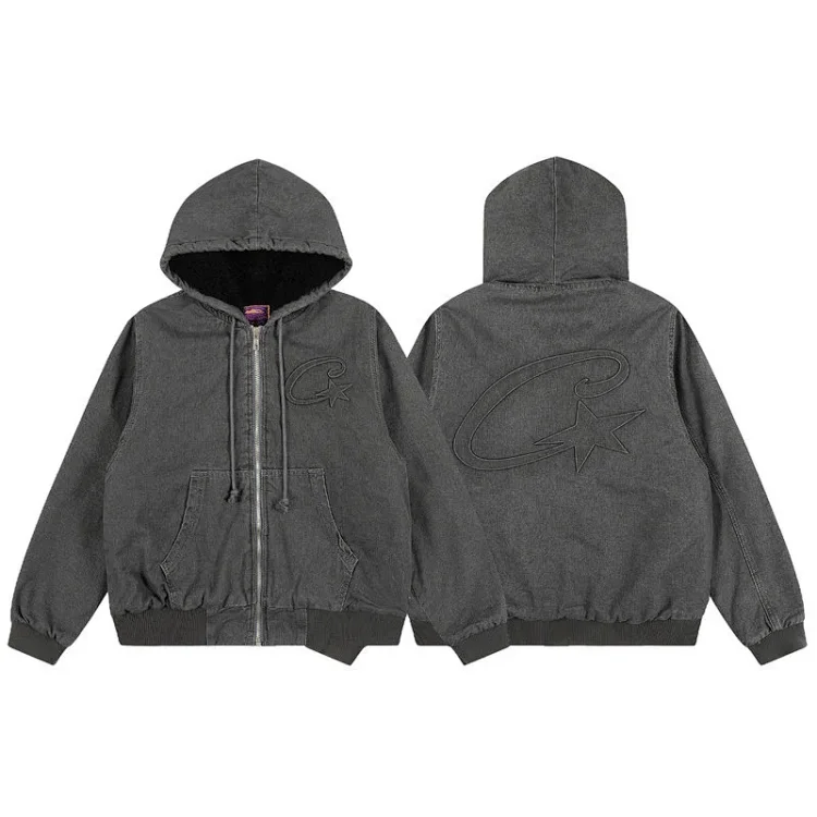 CORTEIZ High Street Casual Letter Graphic Zip-Up Hooded Jacket