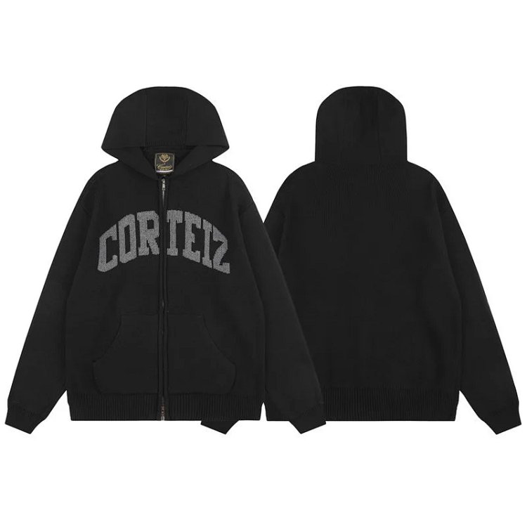 Streetwear CORTEIZ Hip-Hop Zip-Up Hoodie