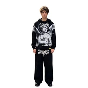 Streetwear Print Terry Casual Sports Set
