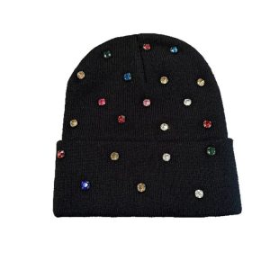 Fall/Winter Warm Handmade Colorful Beaded Knit Beanie