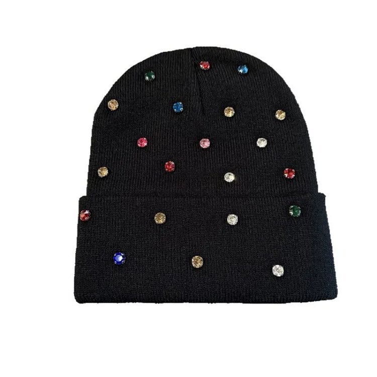 Fall/Winter Warm Handmade Colorful Beaded Knit Beanie