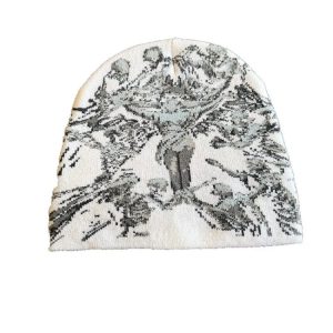 European & American Vintage Portrait Warm Knit Beanie