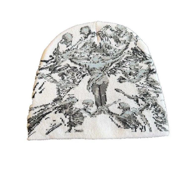 European & American Vintage Portrait Warm Knit Beanie