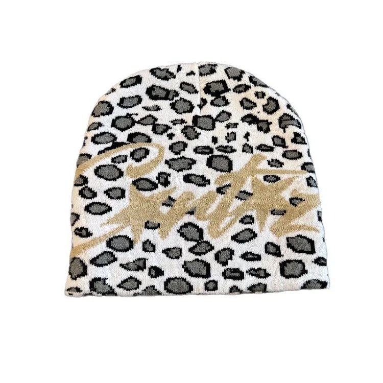 New Leopard Jacquard Hip-Hop Warm Knit Beanie