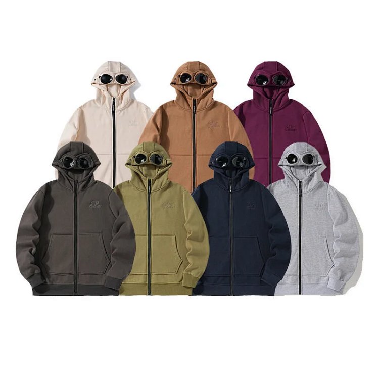 CP Embroidered Zip-Up Hoodie