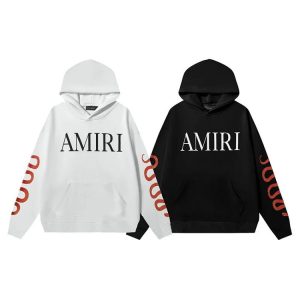 Amri Letter Red Snake Sleeve Hoodie