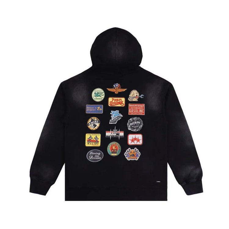Amri Letter Print Washed Hoodie