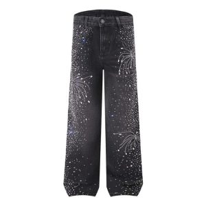 American Full Diamond Washed Beaded Jeans