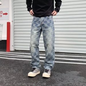 New Plaid Patchwork Jeans