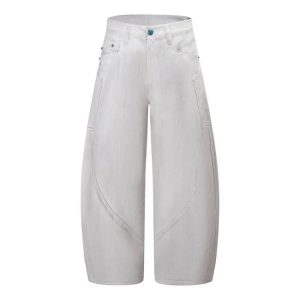 Streetwear Curved Blade Washed Casual Jeans