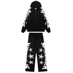 sp5de Spider Star Zip-Up Hoodie Set