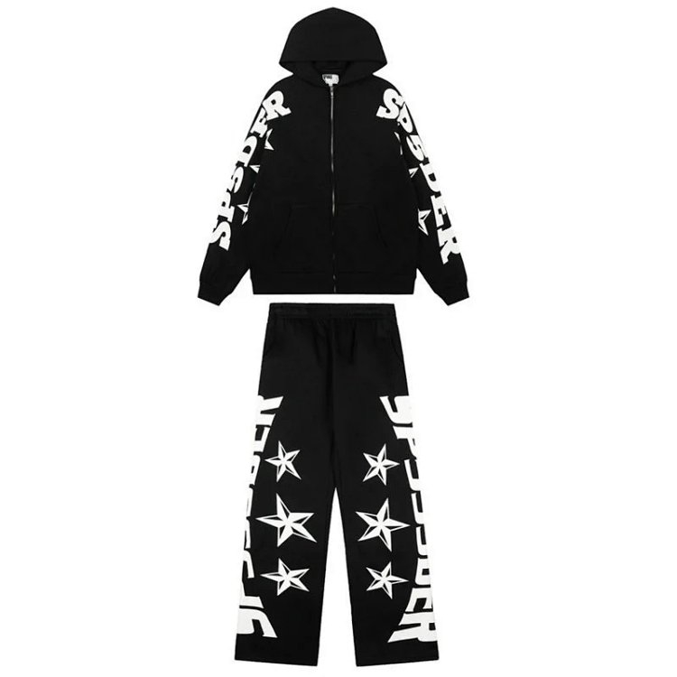 sp5de Spider Star Zip-Up Hoodie Set