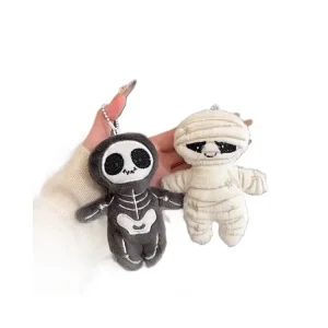 Cute Skull & Mummy Bag Charm