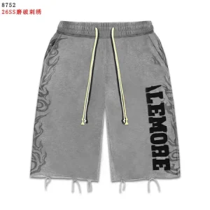 VA Ripped Embroidered Washed Distressed 5-Inch Shorts