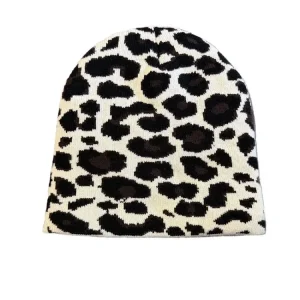 New Leopard Jacquard Versatile Knit Beanie